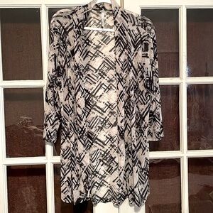 Ladies black and white white cover up